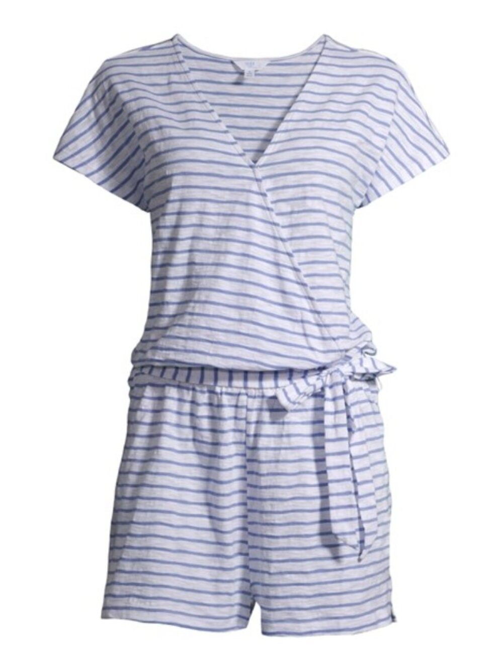 TIME AND TRU GREY AND WHITE WOMEN`S KNIT ROMPER